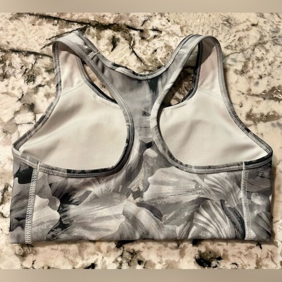 Nike Women's Abstract Gray Sports Bra with a gorgeous baby blue Nike Emblem - Picture 2 of 3